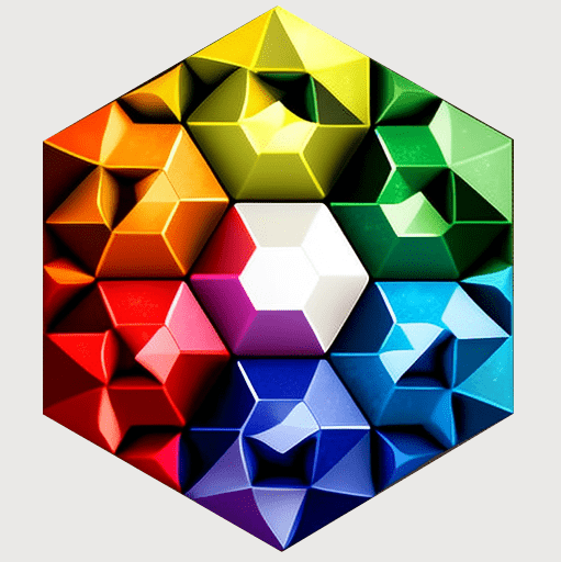 seven colors in centered hexagon